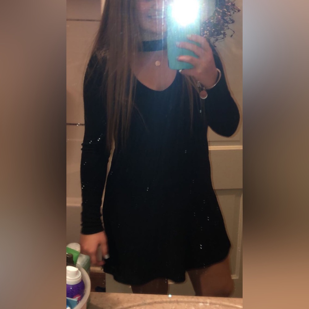 soft ribbed long sleeve dress